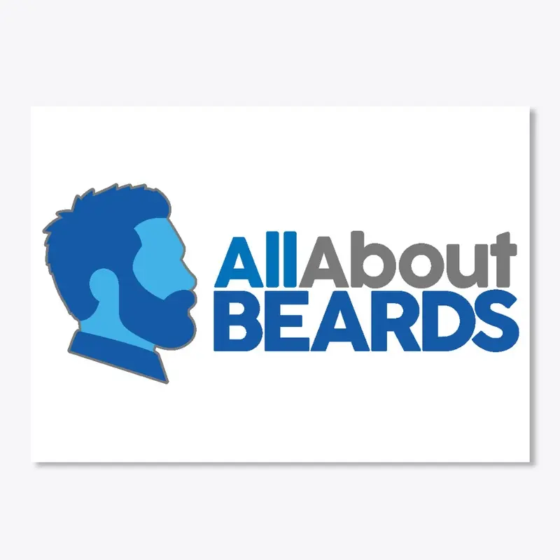 All About BEARDS logo, blue, horizontal