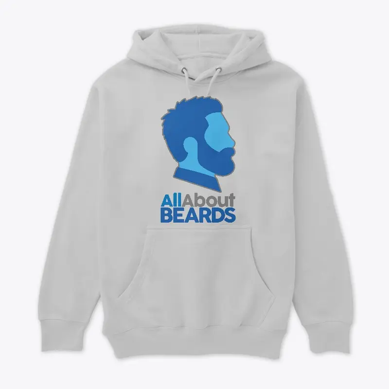 All About BEARDS logo, blue, vertical