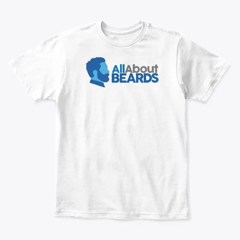 All About BEARDS logo, blue, horizontal